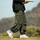 Japanese Casual Sports Corduroy Wide Leg Cargo Pants