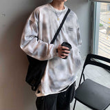 Casual Tie Dye Round Neck Long Sleeve Top