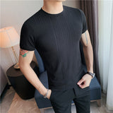 Men's Business Short Sleeve Elastic Slim T-Shirt
