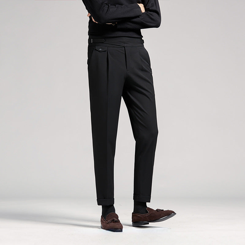 Men's Business Casual High Waisted Pants Slim Fit Dress Pants, Gray / 30 Men's Business Casual High Waisted Pants Slim Fit Dress Pants, Gray / 30