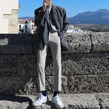 Dark Gray Casual Simple Blazer