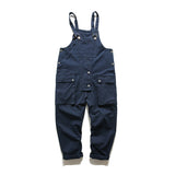 Men's Denim Bib Overalls Fashion Relaxed Fit Casual Jumpsuit Lightweight Overalls with Pockets