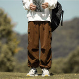 Japanese Casual Sports Corduroy Wide Leg Cargo Pants