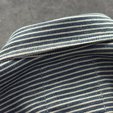 Vintage Washed Slim Striped Long Sleeve Denim Shirt