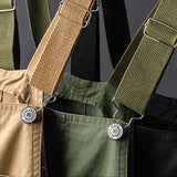Men's Vintage Bib Overalls Fashion Slim Fit Jumpsuit with Adjustable Straps and Convenient Tool Pockets