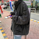 Casual Loose Stand Collar Large Pocket Corduroy Jackets