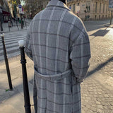 Vintage Plaid Belt Length Coat