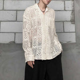 Vintage Loose Cutout Cuban Collar Shirt