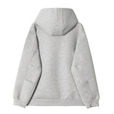 Men's Loose Solid Color Hooded Cardigan Sweater