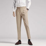 Men's Business Casual High Waisted Pants Slim Fit Dress Pants