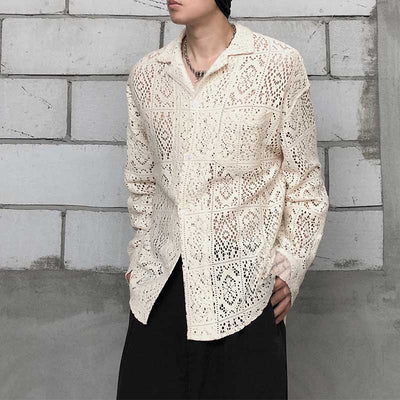 Vintage Loose Cutout Cuban Collar Shirt
