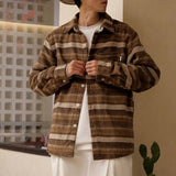 Vintage Stripe Contrast Shirt Long Sleeve Shirt