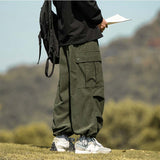 Japanese Casual Sports Corduroy Wide Leg Cargo Pants