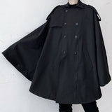Hooded Bat Sleeve Trench Coat