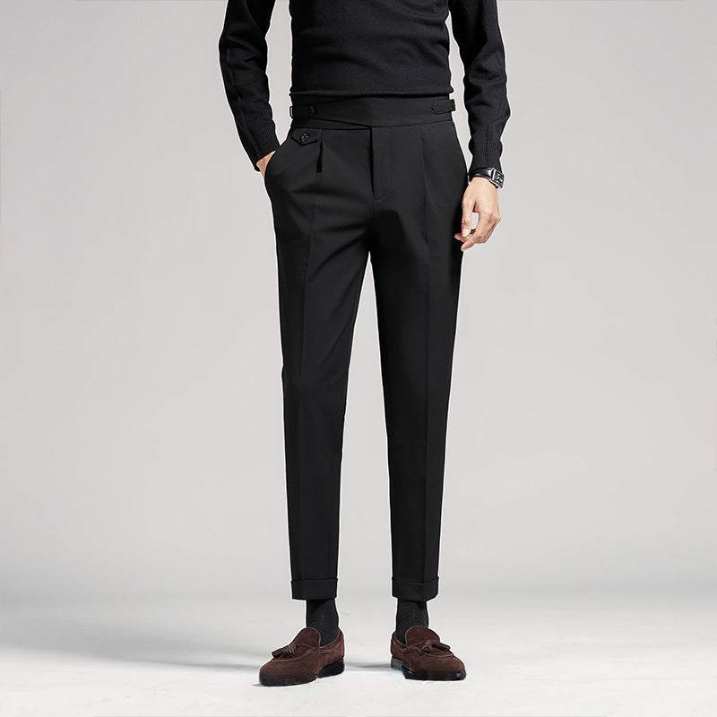 Men's Draped Business Casual Slim High Waist Suit Pants chicoud Men's Draped Business Casual Slim High Waist Suit Pants chicoud