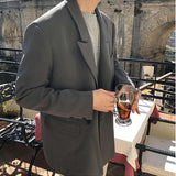Dark Gray Casual Simple Blazer
