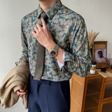 Men's Retro Casual Slim Pattern Shirt