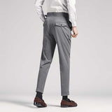 Men's Business Casual High Waisted Pants Slim Fit Dress Pants
