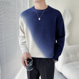 Men's Casual Gradient Crew Neck Knit Sweatershirt