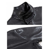 Men's Retro Thick Motorcycle PU Leather Jacket
