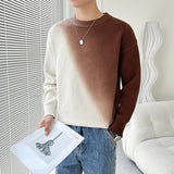 Men's Casual Gradient Crew Neck Knit Sweatershirt
