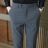 Men Business Striped Casual Slim Pants