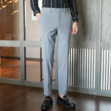 Men's Business Casual High Waisted Pants Slim Fit Dress Pants