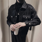 Men's Business Vintage Lapel Pocket Black Jacket