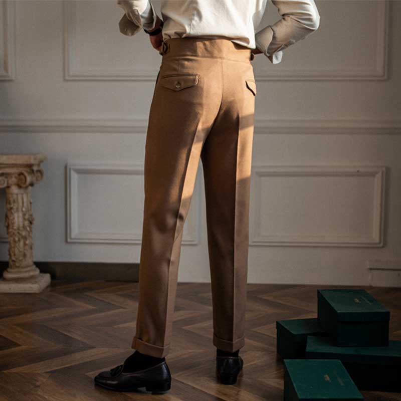 Men's British Retro High Waisted Pants Business Casual Straight Trouse chicoud Men's British Retro High Waisted Pants Business Casual Straight Trouse chicoud