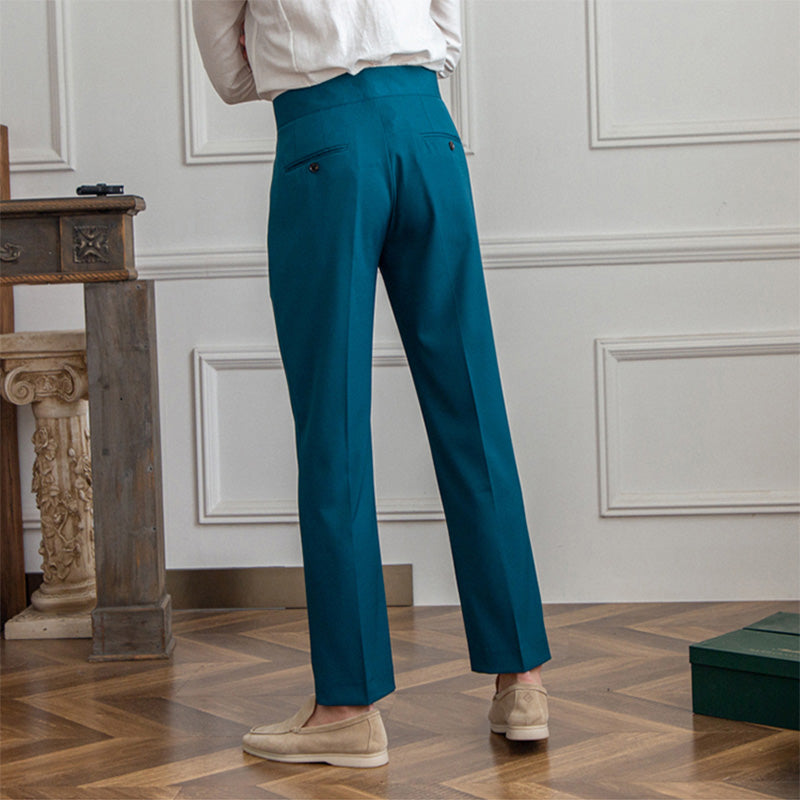 Mens Dress Pants - Men's British Casual Dress Pants Slim Fit High Waisted Trousers, Apricot / 36 Mens Dress Pants - Men's British Casual Dress Pants Slim Fit High Waisted Trousers, Apricot / 36