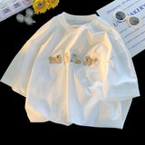 Japanese Vintage Dog Embroidery T-Shirt