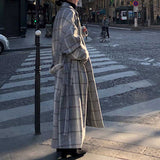 Vintage Plaid Belt Length Coat