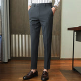 Men's Business Casual High Waisted Pants Slim Fit Dress Pants