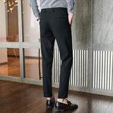 Men's Business Casual High Waisted Pants Slim Fit Dress Pants
