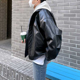 Men's Retro Thick Motorcycle PU Leather Jacket