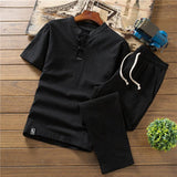 Summer Casual Suit Men's Short-sleeved T-shirt and Trousers