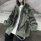 Hip Hop Plush Thick Loose Tie Dye Coat