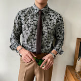 Men's Retro Casual Slim Pattern Shirt