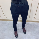 Men's Business Casual Slim Fit Stretch Cropped Pants