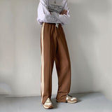 Color-block Loose Straight-leg Trousers