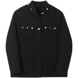Rivet Detachable Collar Tunic Jacket