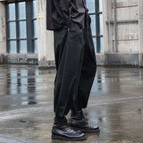 Men's Loose Fit Elastic Waist Wide Leg Baggy Harem Pants