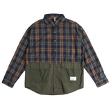 Men's Vintage Patchwork Contrast Check Shirt
