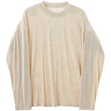 Pleated Stretch Long Sleeve T-shirt