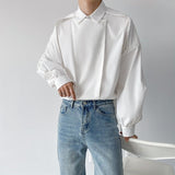 Men Irregular Half Disassembled Dolman Sleeve Shirt