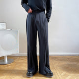 Pleated Flared Casual Trousers