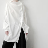 Men's Casual Simple Asymmetric Design Loose Shirt