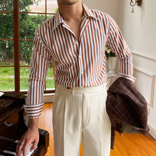 Closed Long Sleeve Striped Shirt - Meadow Green