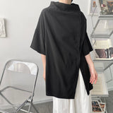 Men's Casual Simple Asymmetric Design Loose Shirt