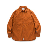 Men's Retro Solid Color Tooling Shirt